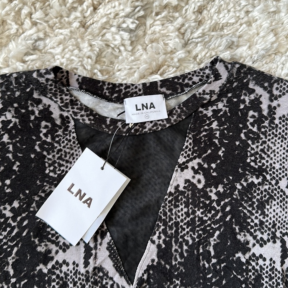 LNA Orion Snakeskin Mesh Long Sleeve Top NWT - Picture 4 of 5